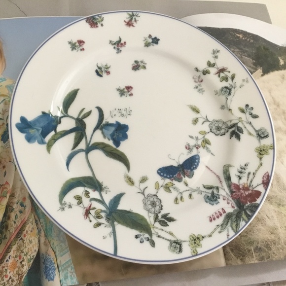 Anthropologie Floral and Butterfly Pattern Dessert Plate - Picture 1 of 4